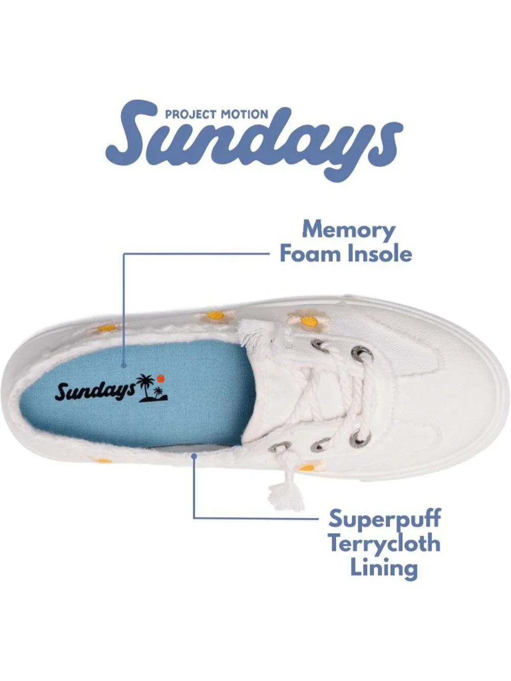 Women's White Comfortable Memory Foam Insole Non Slip and Lightweight Sneakers
